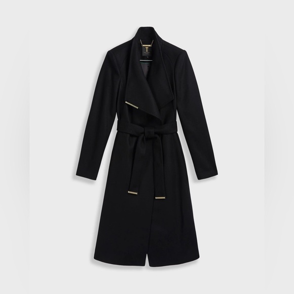COPY - COPY - Ted Baker black wrap coat in good condition. - Picture 1 of 6